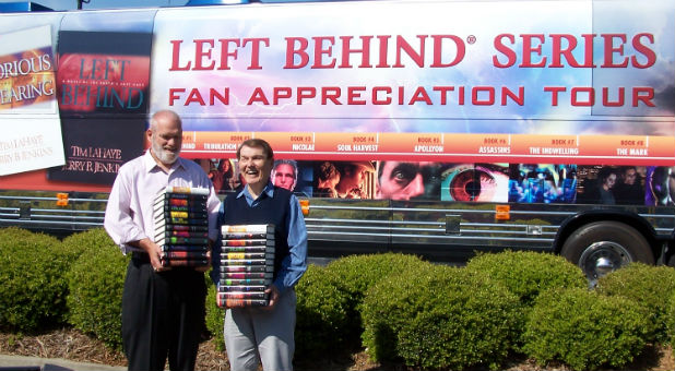 Jerry B. Jenkins, left, and Tim LaHaye, right, on their