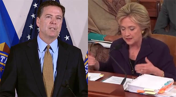 James Comey and Hillary Clinton