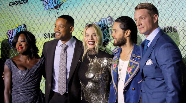 Cast members (L-R) Viola Davis, Will Smith, Margot Robbie, Jared Leto and Joel Kinnaman attend the world premiere of