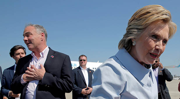 Hillary Clinton and Tim Kaine