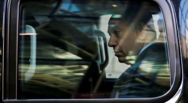 Israel's Prime Minister Benjamin Netanyahu departs after meeting with Republican presidential nominee Donald Trump at Trump Tower in New York