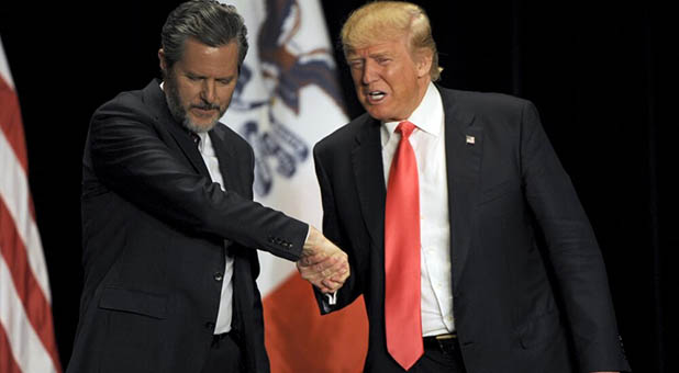 President-elect Donald Trump and Liberty University President Jerry Falwell Jr.