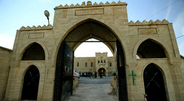 The Mar Behnam monastery is seen after the town was recaptured from the Islamic State, in Ali Rash, southeast of Mosul, Iraq