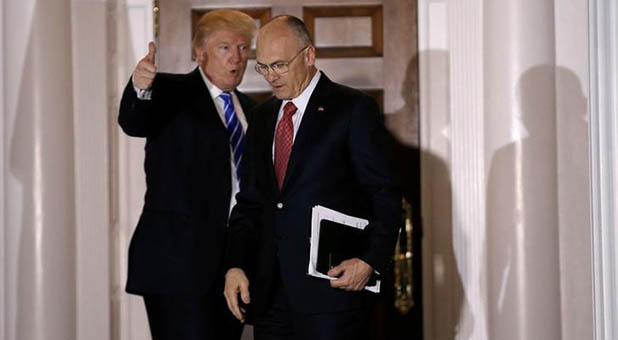 CKE Restaurants CEO Andrew Puzder and President-elect Donald Trump