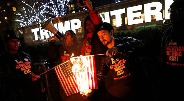 Flag-Burning Protesters