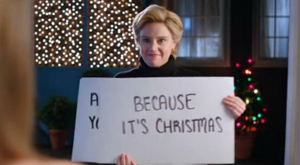 Kate McKinnon as Hillary Clinton in an SNL 'Love Actually' Spoof