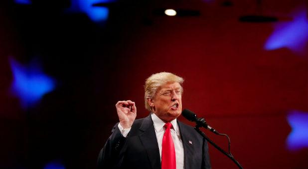 U.S. President-elect Donald Trump speaks at the USA Thank-You Tour event at the Iowa Events Center in Des Moines, Iowa