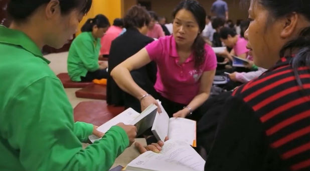 Women at a Bible study in China.