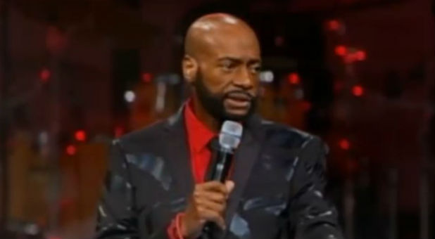 Bishop Eddie Long speaks at his church in December 2016.