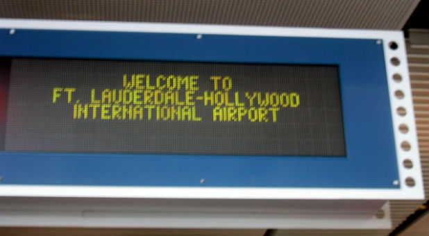 A sign at the Fort Lauderdale-Hollywood International Airport.