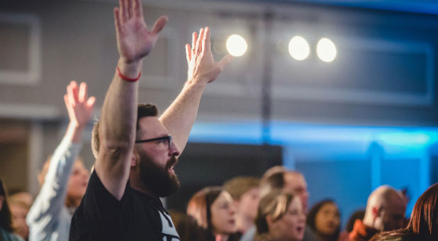 Matt Lockett in worship.