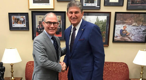 EPA Administrator-designate Scott Pruitt and U.S. Sen. Joe Manchin (D-W.V.)