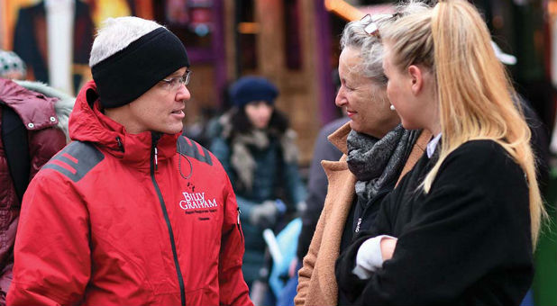 The Billy Graham Rapid Response Team ministered to the hearts of Berlin, days after the terrorist truck attack, at a crowded shopping area near the Kaiser Wilhelm Memorial Church in Germany.