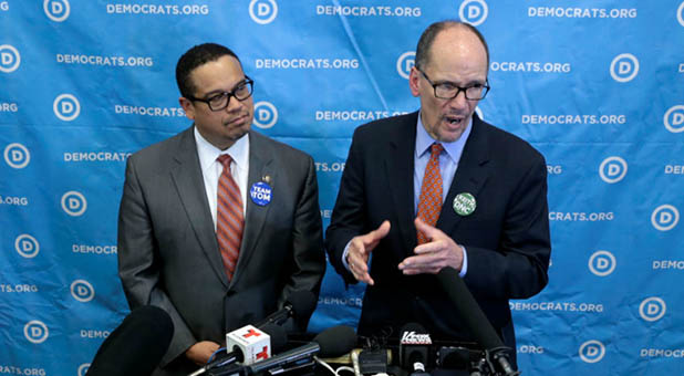 U.S. Rep. Keith Ellison (D-Minn.) and DNC Chairman Tom Perez