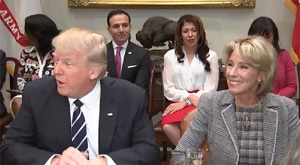 President Donald Trump and Secretary of Education Betsy DeVos