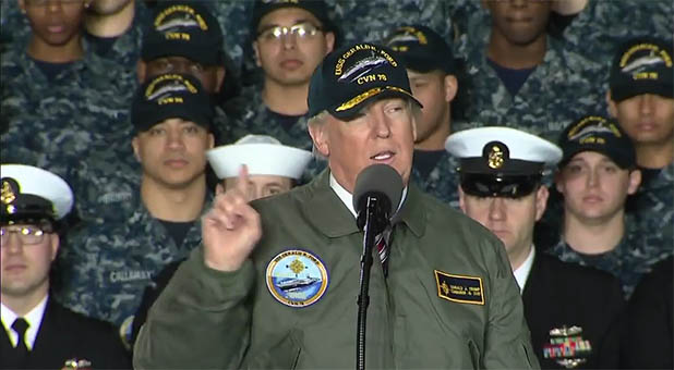 President Trump Gives the Navy a Pep Talk