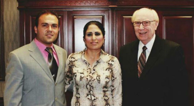 Saeed and Naghmeh Abedini with George O. Wood.