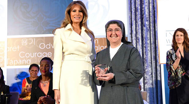 First Lady Melania Trump and Sister Carolin Tahhan Fachakh