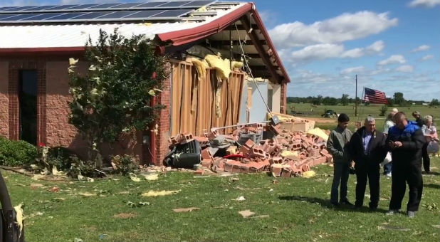 Tornadoes tore through East Texas, destroying this church.