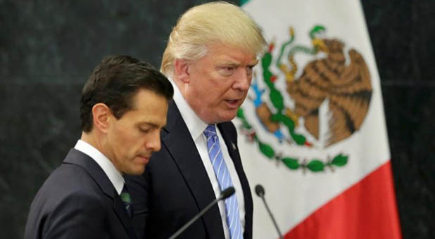 President Donald Trump and Mexican President Enrique Pena Nieto