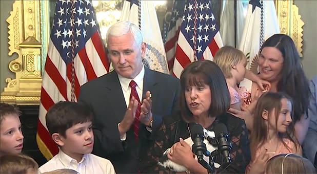 Vice President Pence Brought Along Marlon Bundo to Meet Military Families