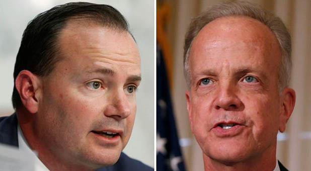 Sens. Mike Lee, R-Utah, and Jerry Moran, R-Kan.