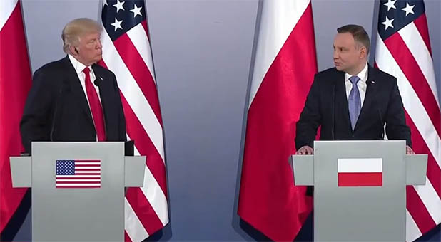 President Donald Trump and Polish President Andrzej Duda