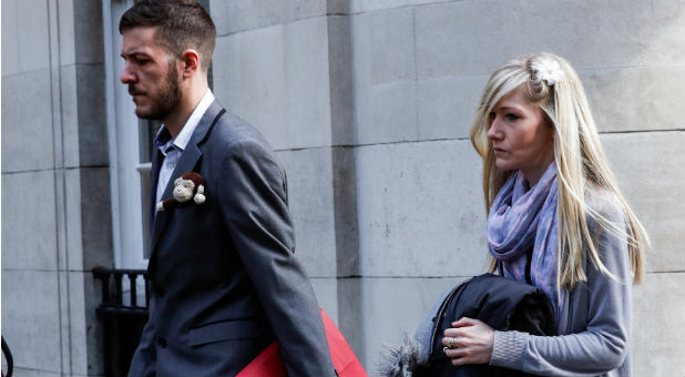 Chris Gard and Connie Yates, who are battling to take their baby, Charlie, to the U.S. for treatment against advice from doctors that he should be taken off life support, arrive at The High Court in London, Britain.