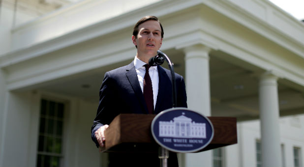 Senior Adviser to the President Jared Kushner speaks outside the West Wing of the White House in Washington, D.C., July 24, 2017.