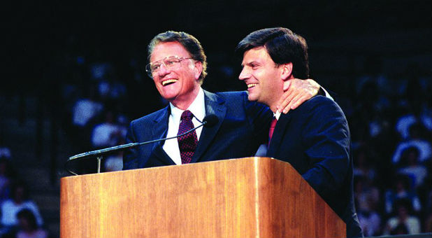 Billy Graham with his son, Franklin.