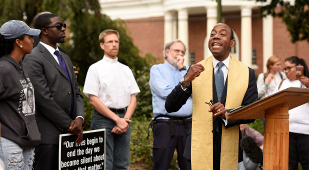 Former NAACP President Cornell Brooks speaks.