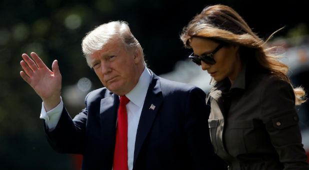 President Trump with his wife, Melania.