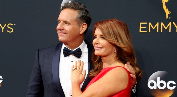 Roma Downey, right, with her husband, Mark Burnett.