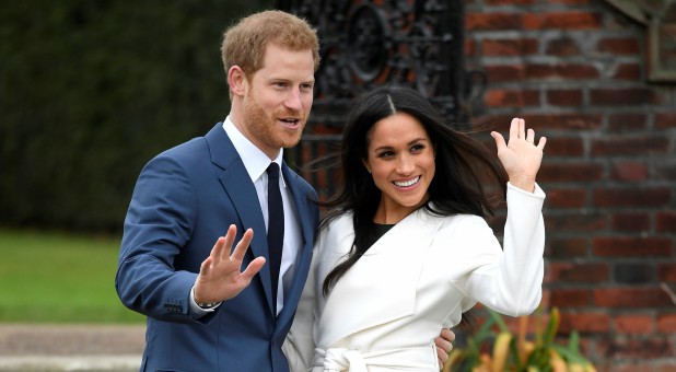 Prince Harry with his fiancee, Meghan Markle.