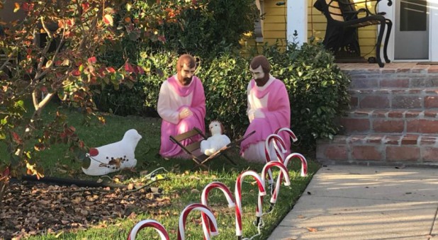 This nativity features two Josephs.