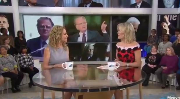 Kathie Lee Gifford, left, speaks with Megyn Kelly.