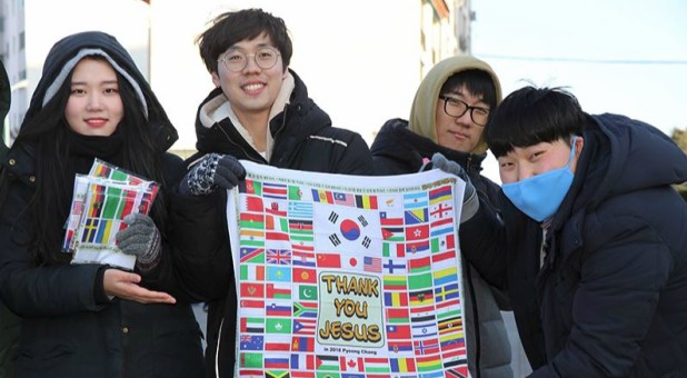 College students volunteer to spread the Good News at the Olympics.