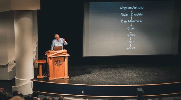 Ken Ham spoke today in front of a large crowd at the University of Central Oklahoma.