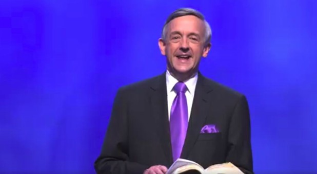 Pastor Robert Jeffress preaches on Easter morning.