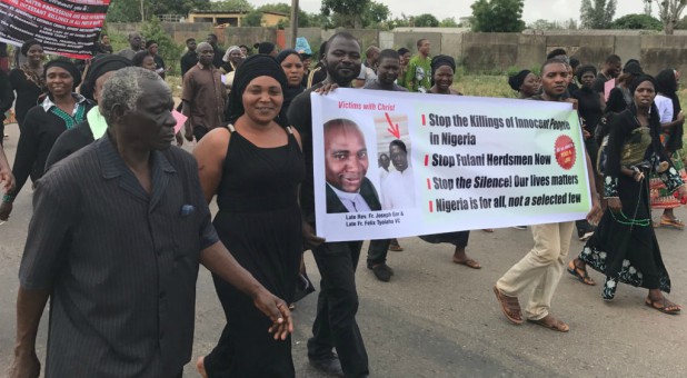 Catholics protest in Kaduna state on May 22, 2018.