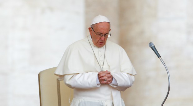 Pope Francis leads the Wednesday general audience in Saint Peter's Square at the Vatican.