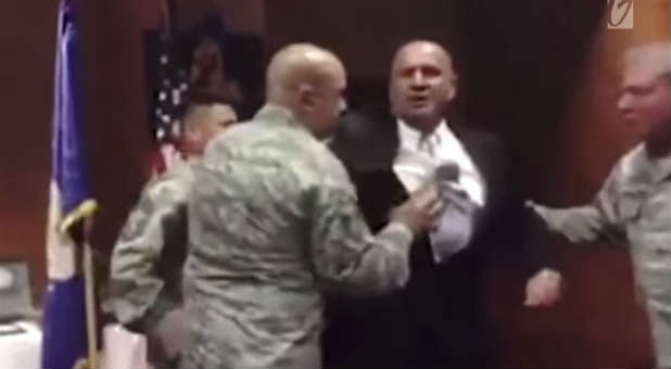 Shocking Footage Shows U.S. Military Forcibly Removing Christian So He Can’t Talk About God