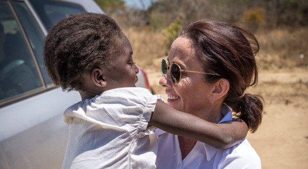 Patricia Heaton, right, with a sponsored child.