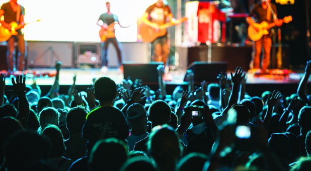 A band plays at Rock the Universe.