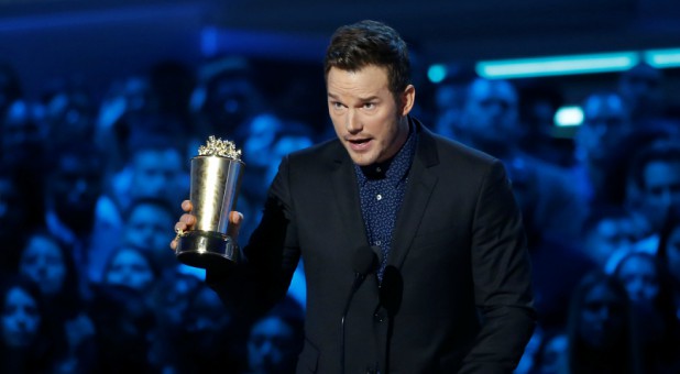 Actor Chris Pratt accepts the Generation Award at the 2018 MTV Movie & TV Awards.