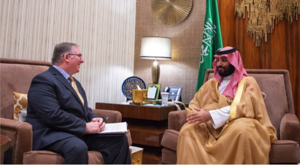 HRH Crown Prince Meets with Joel C. Rosenberg and a delegation of American evangelical Christian leaders at the royal palace Friday.