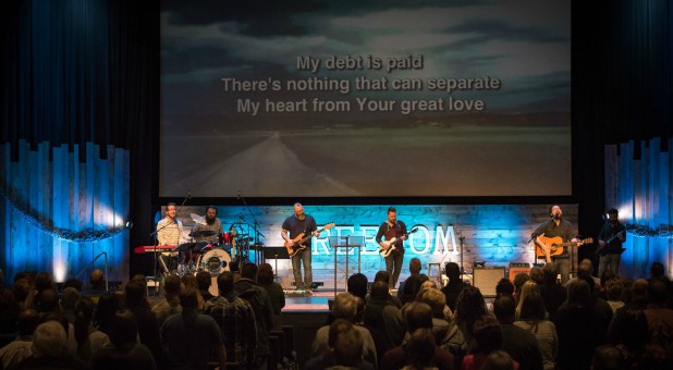 A worship service at Vineyard Church in Kansas City.