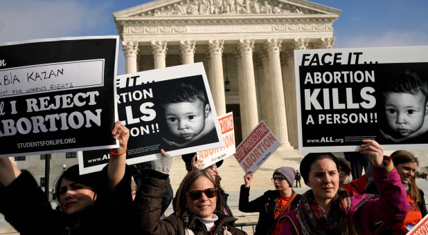 Pro-life advocates march for life.