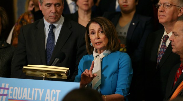 U.S. House of Representatives Speaker Nancy Pelosi speaks about the introduction of the Equality Act.