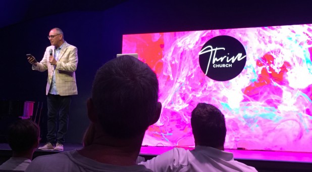 Todd Smith preaches at Thrive Church in Apopka, Florida.